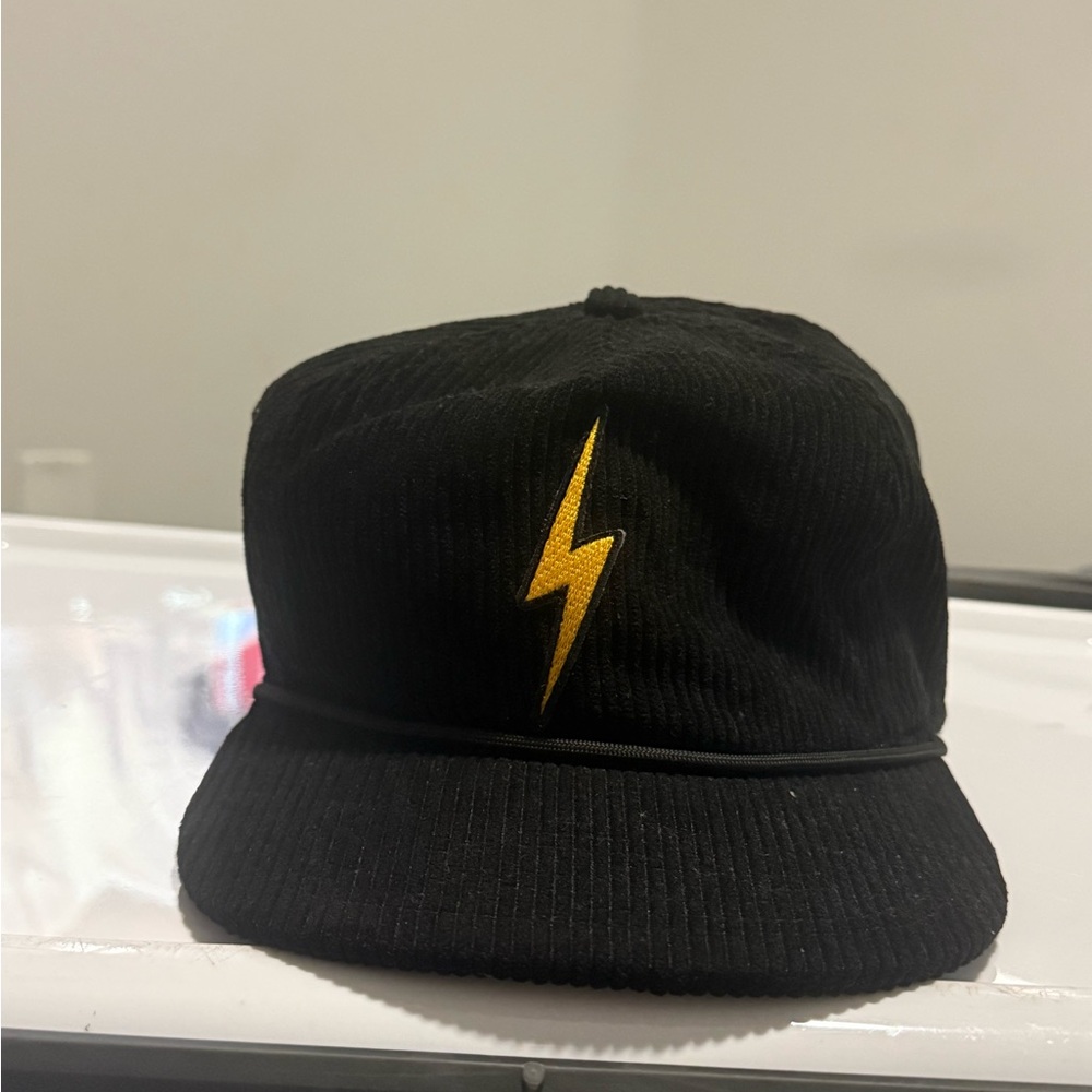 Aviator Nation Black Hat with Gold Accent